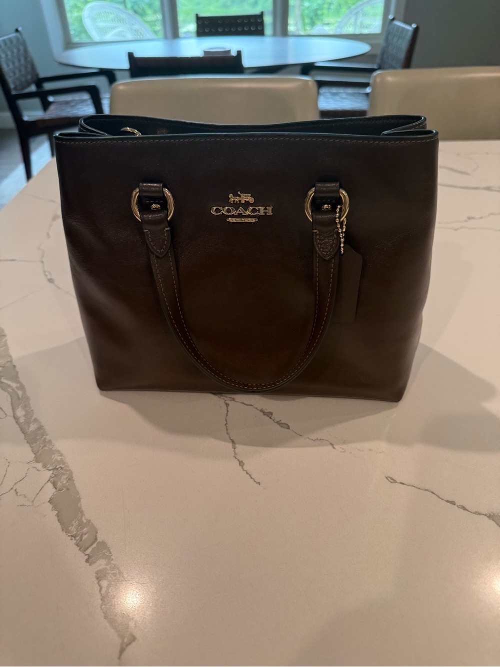 COACH - Mountain Crossgrain Leather Station Carryall in Maple/Gold - Picture 11 of 16